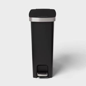 lot 13487 image: 45L Slim Resin Step Trash Can with Stainless Band - Brightroom��