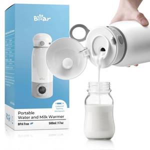 lot 13520 image: Bear Portable Bottle Warmer for Travel, Milk Warmer for Breastmilk Formula, 17oz Large Capacity Water Warmer with Precise Temp Control, Fast Heating&Long Battery for Travel Car Airplane