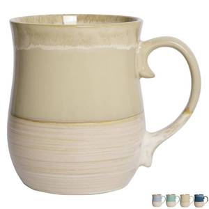 lot 13521 image: Bosmarlin Extra Large Ceramic Coffee Mug, 26 Oz, Dishwasher and Microwave Safe, Big Oversized Tea Cup, Reactive Glaze (Brown grey)