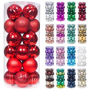 lot 14257 image: XmasExp 60mm2.36 Christmas Ball Ornaments Shatterproof Christmas Ornaments Set Decorations for Xmas Tree Balls - 24ct (2.36, Red)