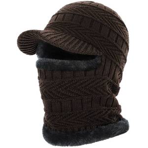 lot 14264 image: Winter Balaclava Beanie Hat, Knitted Ski Mask for Men Women, Thermal Lining Hats for Skiing Cycling Sports, Coffee