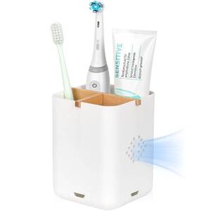 lot 14270 image: Toothbrush Holders for Bathroom Countertop, Detachable Electric Toothbrush Holder with Divider Toothbrush and Toothpaste Organizer Storage (3 Slots White)