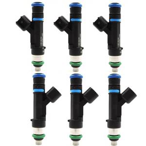 lot 14278 image: HiSport Fuel Injector 0280158020 6 PCS Repalcement For Dodge Jeep Mitsubishi Raider Liberty Cherokee Commander RAM 1500 Durango Dakota Nitro 3.7L V6 2004-2012