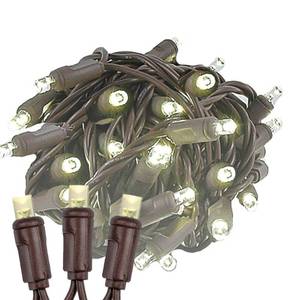 lot 14282 image: Novelty Lights 25ft 50 LED Warm White Christmas String Lights, 6 Spacing on Brown Wire, UL Listed IP55 Commercial Grade Xmas Lights for OutdoorIndoor, Dimmable, Connectable