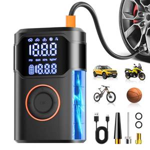 lot 14300 image: Tire Inflator Portable Air Compressor-150PSI Tire Air Pump, 5X Faster with Digital Gauge, Auto-Off & LED Light, Air Pump for Car Tires, Motorcycle, Bike, Balls & More, Car Gifts for Men Women