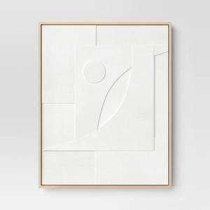 lot 15027 image: 24 x 30 Dimensional II 3D Framed Wall Sculpture with Sand texture - Threshold�� Modern Canvas Art, Polystyrene Frame needs cleaned, new