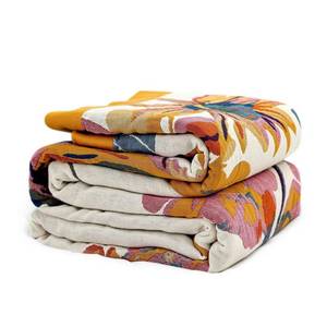 lot 15050 image: Boho Throw Blanket 100% Cotton Soft Bed Throw Twin Lightweight Blanket Floral Bird and Butterfly Room Decor Breathable Bed Blankets,60�80 All Season Reversible Blankets for Sofa Couch Chair