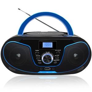 lot 15055 image: LONPOO Stereo CD Boombox Portable Bluetooth Digital Tuner FM Radio CD Player with USB Playback,Bluetooth-in,AUX Input and 3.5mm Earphone Output & Music Sound System