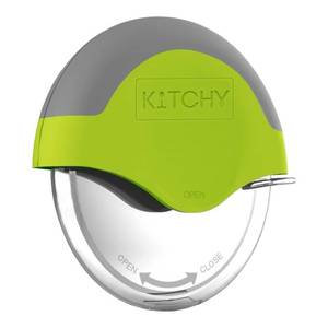 lot 20421 image: Kitchy Pizza Cutter Wheel with Protective Blade Cover, Ergonomic Pizza Slicer (Green)
