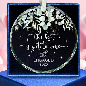 lot 20424 image: Engagement Gifts for Couples - Gifts for Newly Engaged Couples - Happy Engagement Gift for Her, Bride to Be - Just Engaged Ideas for Her, Friends - Glass Ornament 2025