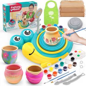 lot 15069 image: Aujazyble Pottery Wheel for Kids - Complete Art Supplies Arts & Crafts Kit, Crafts for Girls 8-12, Girls Boy Toys Birthday Halloween Christmas Gift for Kids Ages 6 7 8 9 10 11 12, (Snail)