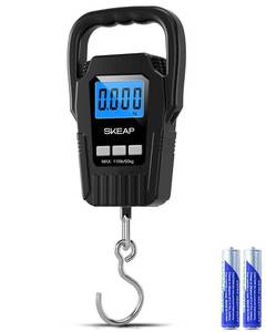 lot 16136 image: Digital Fish Scale Hanging Scale Fishing Scale, SKEAP 110lb50kg Luggage Scale,Fish Weighing Scale, Upgrade Large Handle & Backlit LCD Display, Black,Fishing Gifts for Men,Black