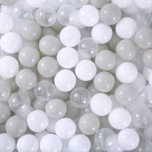 lot 17064 image: MoonxHome Ball Pit Balls for Toddlers, BPA Free Crush Proof Plastic Toy Balls for Ball Pit, Childrens Water Toys, Ideal Gift for Christmas for Play Tent 2.15 Pack of 100 White Clear and Light Grey