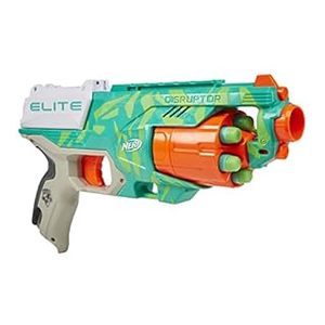 lot 17076 image: NERF Elite Disruptor Blaster Dynamic Green - 6-Dart Rotating Drum, 6 Official Elite Darts, Slam Fire (Amazon Exclusive) (B08MV8HMD3)