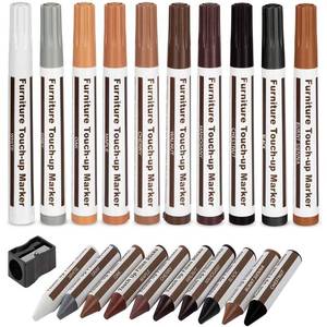 lot 18036 image: DAIXISM Furniture Repair Kit Wood Markers Wax Sticks, for Stains, Scratches, Wood Floors, Tables, Desks, Carpenters, Bedposts, Touch Ups, and Cover Ups (21)