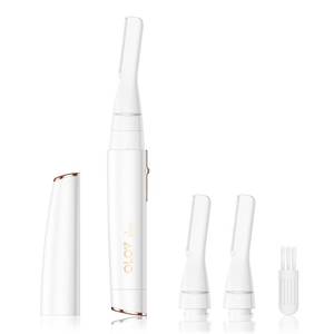 lot 18037 image: OLOV slim Facial Hair Removal for Women, Painless Eyebrow Trimmer with Pivoting Head, Electric Battery Operated Body Hair Remover with 2 Replaceable Blade for Face Neck Chin Bikini, White