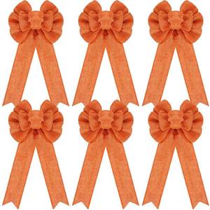 lot 18046 image: Nuanchu 6 Pieces Thanksgiving Wreath Bow Large Fall Bow 10 x 6 Inch Halloween Wreath Decor for Thanksgiving Fall Halloween Home Garden Decoration Supplies