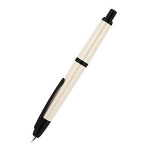 lot 18052 image: Jinhao 20 Press Retractable Fountain Pen Extra Fine Nib with Converter Resin Writing Gift Pen, Ivory with Black Clip