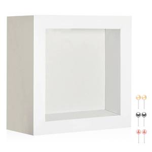 lot 18070 image: MUXIUNT 3x3 Small Square Shadow Box Picture Frame Display Case with Soft Linen Back,Small Mini Tiny White Deep Shadow Memory Box Frame 3x3 for Nsect Specimen Baby Wedding Pet Graduation Medal Souvenir