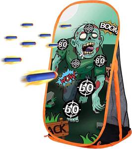 lot 18074 image: RONSTONE Shooting Practice Target Compatible with Nerf Gun for Boys Girls, Toy Foam Blaster Shooting Targets for Kids Indoor Outdoor, Zombie Shooting Target with Storage Net