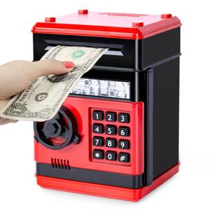 lot 19458 image: Refasy Childrens Toy for 5-7 & 8-16 Year Olds - Piggy Banks & ATM for Boys & Girls - Perfect Birthday & Christmas Gifts - Red