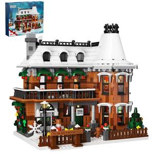 lot 19469 image: Its A Wonderful Life House Building Set with LED Light, Christmas Holiday Snow House Building Blocks Toy, Compatible with Lego Chritmas Village, Gifts for Friends��Family, Ages 18 (1549PCS)