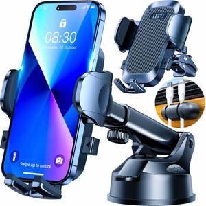 lot 20399 image: HTU 2026 Upgraded True Military-Grade Car Phone Holder��Safety Certs & No Smell�� Cell Phone Holder for Car Mount for Dashboard Windshield Air Vent Long Arm Thick Case,Black