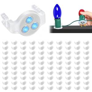 lot 20410 image: 100 Pack Magnetic Christmas Light Clips, Upgraded Anti-Slip Metal Roof Christmas Light Hooks for C9 C7 Sockets, Weather-Resistant String Lighting Clips for Outside Gutters Patio Holiday (White)