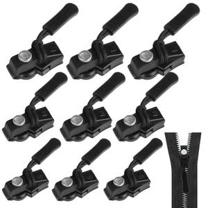 lot 20412 image: Zipper Repair Kit Universal Zipper Fixer 9pcs 3 Different Size Replacement Zippers Black Quick Install for Backpack, Jackets, Coats, Tents, Luggage, Bags