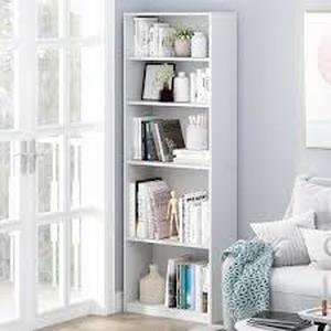 lot 13559 image: 5-Shelf Bookcase Storage Unit (parts only. Some damage.)