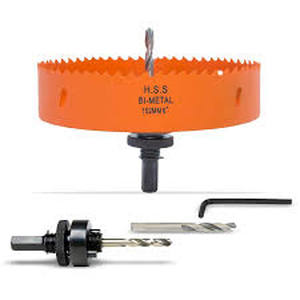 lot 14187 image: VIKITON 6 Inch Hole Saw with Arbor for Metal Wood and Plastic Cutting, 152mm Bi-Metal Hole Cutter for Different Project with Smooth and Flat Drilling Edge, Fast Chip Removal, Handy Hole Saw Kit Set