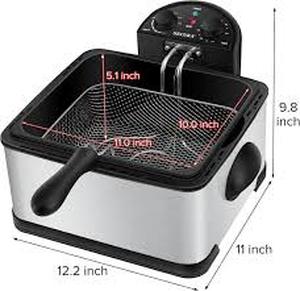 lot 3403 image: Secura 4L Deep Fryer with Timer Model L-DF401B-T