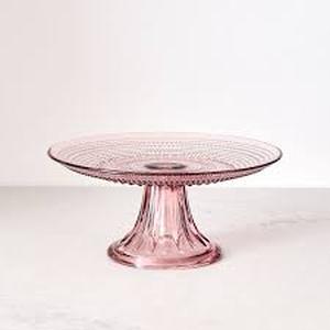 lot 5232 image: Jupiter Pink Glass Cake Stand