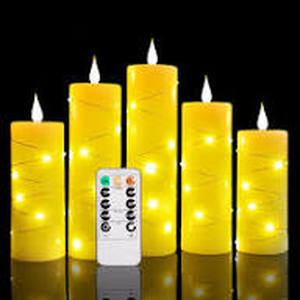 lot 6067 image: Remote Controlled LED Flameless Candle Set
