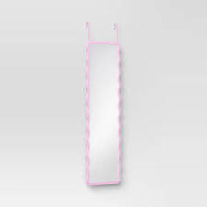 lot 7884 image: Room Essentials Pink Scalloped Over-the-Door Mirror 6pk