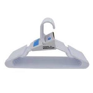 lot 4088 image: White Plastic Small Hangers 18pk