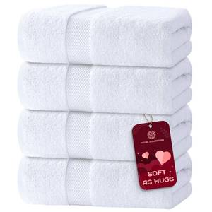 lot 3449 image: White Classic Luxury Bath Towels Set of 4 Large - 700 GSM Turkish Cotton Ultra Soft Bath Towels 27x54  Highly Absorbent and Quick Dry  Hotel Towels for Bathroom Luxury, Plush Shower Towels, White