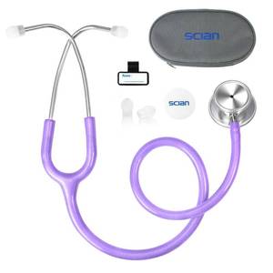 lot 3472 image: SCIAN Stethoscope Dual Head for Nurses,Doctors,Med Students, Classic Stainless Steel Stethoscope Home Diagnostics Medical Supplies with Carrying Bag, Pearlescent Purple