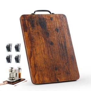 lot 3482 image: Appliance Slider, Sliding Tray for Coffee Maker, Coffee Pot Slider for Countertop, Kitchen Appliance Rolling Tray with Rubber Wheels (Rustic Brown, Medium - Long (9.5�� X 13��))