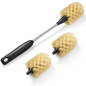 lot 3487 image: Purtribe Water Bottle Cleaning Brush with 2 Replaceable Heads, Compatible with Sport Bottles, Tumblers, Mugs, Wine Decanters, Glassware, Round, 1 Pack (13 in)