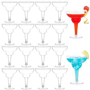 lot 3491 image: Qeirudu 12 oz Clear Plastic Margarita Glasses, 24 Pack Unbreakable Cocktail Cups Shatterproof Party Cups for Wine, Martini, Champagne