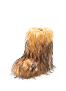lot 3498 image: IXU Womens Faux Fur Boot Furry Fluffy Round Toe Suede Snow Winter Women Boots Comfy Plush Warm Short Outdoor Indoor Flat Shoes Mid-Calf Boots