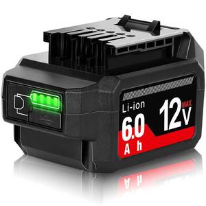 lot 4176 image: TenHutt ��with USB-A Port�� 12V Replacement Battery for SKIL PWRCore 12 6.0Ah Lithium Battery with PWRAssist Mobile Charging