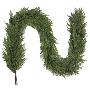 lot 4181 image: 9FT Christmas Garland for Decoration Home Indoor Outdoor, Realistic Christmas Pine Garland Artificial Real Touch Greenery Cedar Garland Mantel Window Table Wall Holiday Thanksgiving Winter D�cor