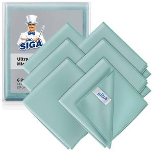 lot 4208 image: MR.SIGA Ultra Fine Microfiber Cloths for Glass, Pack of 6, 35 x 40 cm 13.7 x 15.7