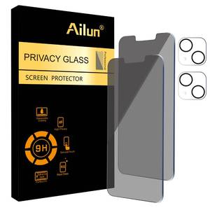lot 4216 image: Ailun 2Pack Privacy Screen Protector for iPhone 13 Mini 5.4 inch  2 Pack Camera Lens Protector, Anti Spy Private Tempered Glass Film,9H Hardness - HD
