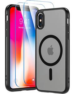 lot 4232 image: Cum2giff for iPhone X XS Case, iPhone X Case with Screen Protector, iPhone Xs Phone Case Compatible with Magsafe, Magnetic Military Grade Shockproof and Dropproof Phone Case, Silky Soft Touch, Black