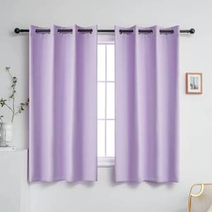 lot 4234 image: YGO Lilac Blackout Curtains for Bedroom - 63 inches Length Window Curtain Panels for Girls Room Triple Weave Light Purple Curtain Grommet Top 2 Panels
