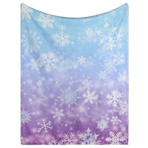 lot 4237 image: Breling Snowflake Blanket for Couch Blue and Purple Gradient Snowflake Flannel Throw Blanket for Snow Princess Winter Wonderland Party Gift(40 x 50 Inches)