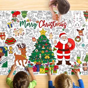 lot 4254 image: JOYGATHER Christmas Giant Coloring Tablecloth for Kids, Large 30x72 Inch Poster with Santa, Christmas Tree, Reindeer, Perfect for Party Games, Classroom Decorations, Arts Crafts, Winter Activities